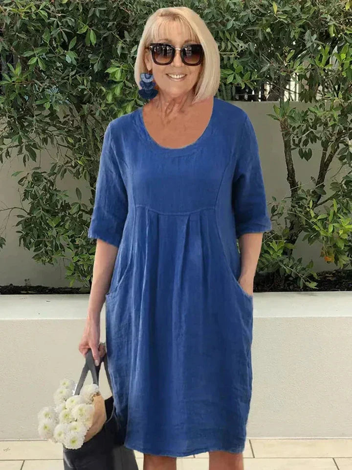 Olivia | Casual Pleated Pocket Dress