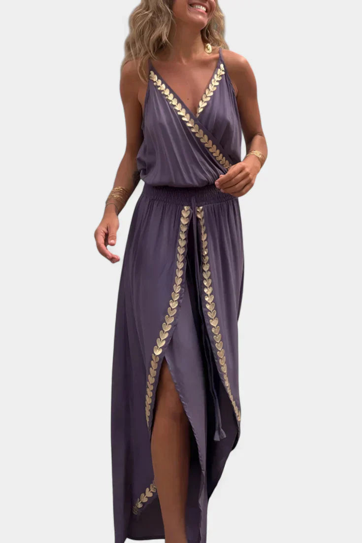 Ophélie | Dress with Golden Details and Open Legs