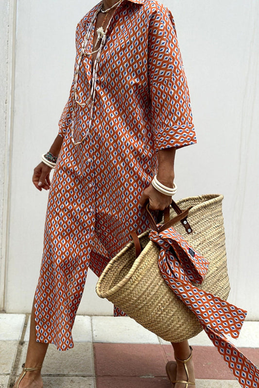 Anneloes™ | Elegant checked shirt dress