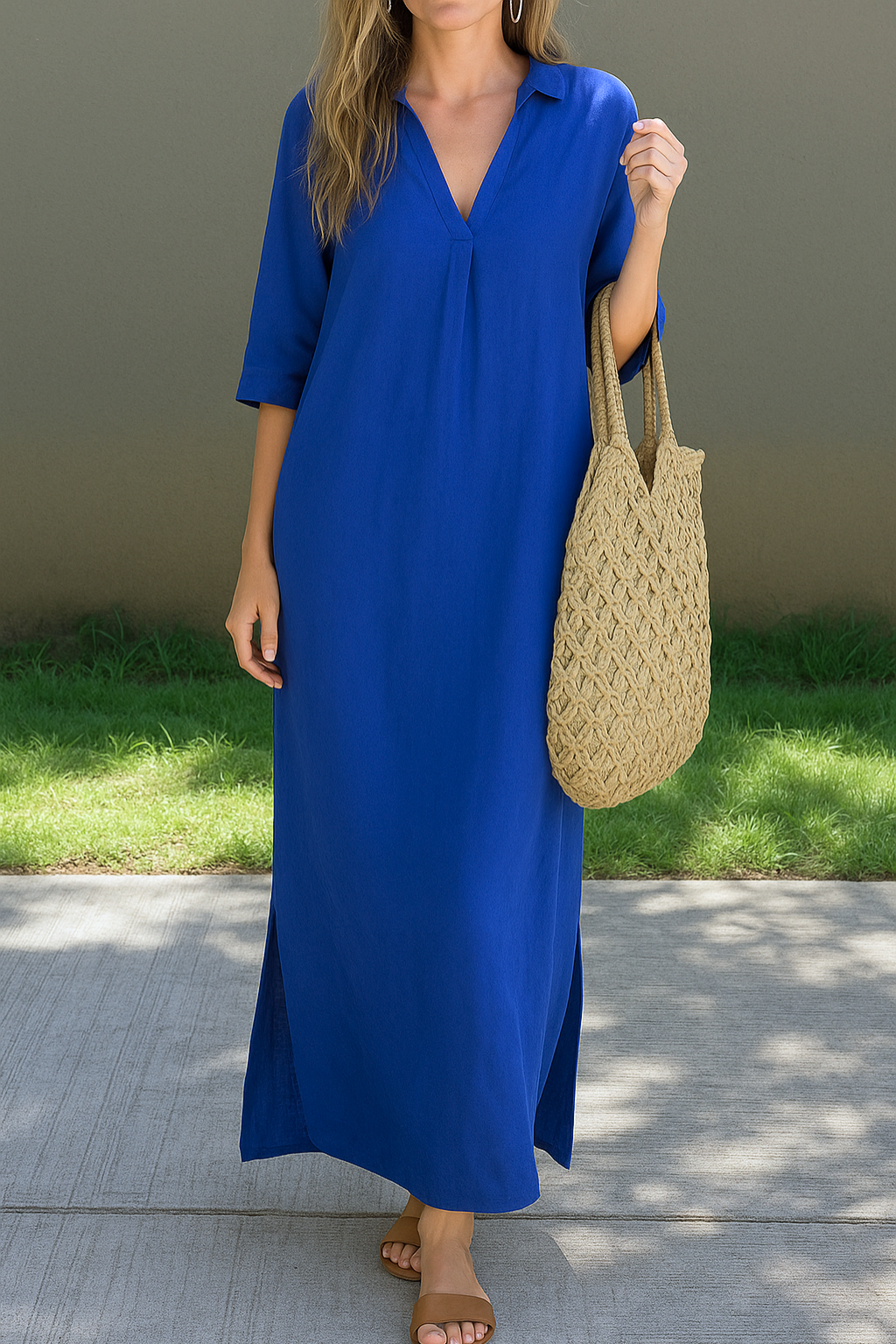 Alexa™ | Chic summer maxi dress with V-neck