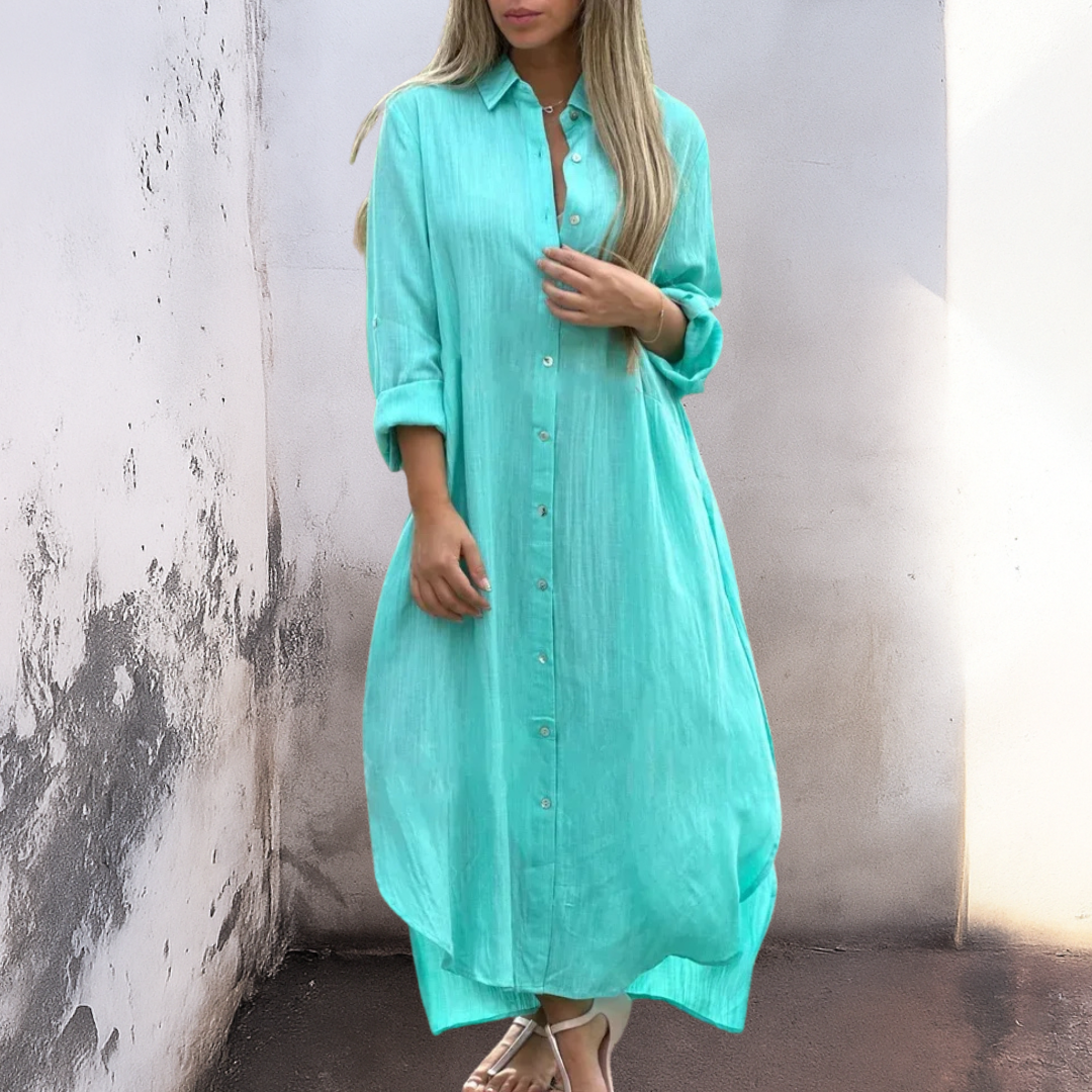 Marie™ | Ibiza Style Casual Enkelhoogte Overhemdjurk
