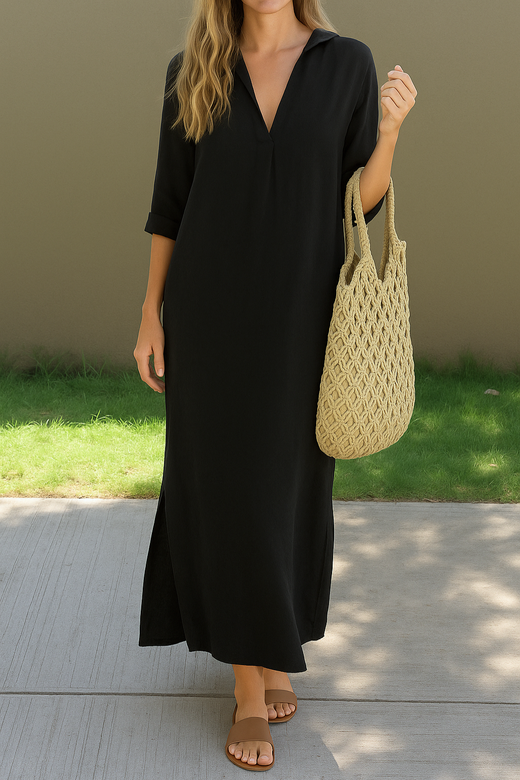 Alexa™ | Chic summer maxi dress with V-neck