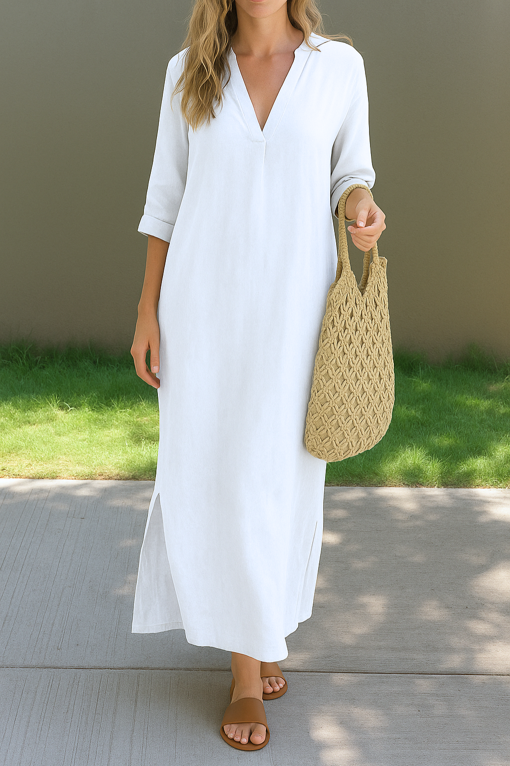 Alexa™ | Chic summer maxi dress with V-neck