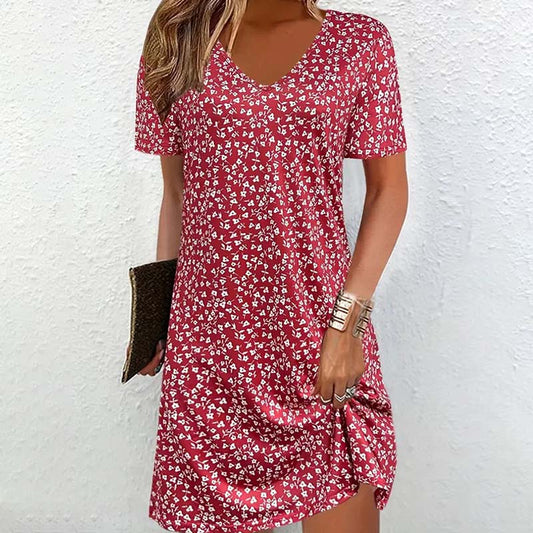 Rachel | Casual V-Neck Short Dress