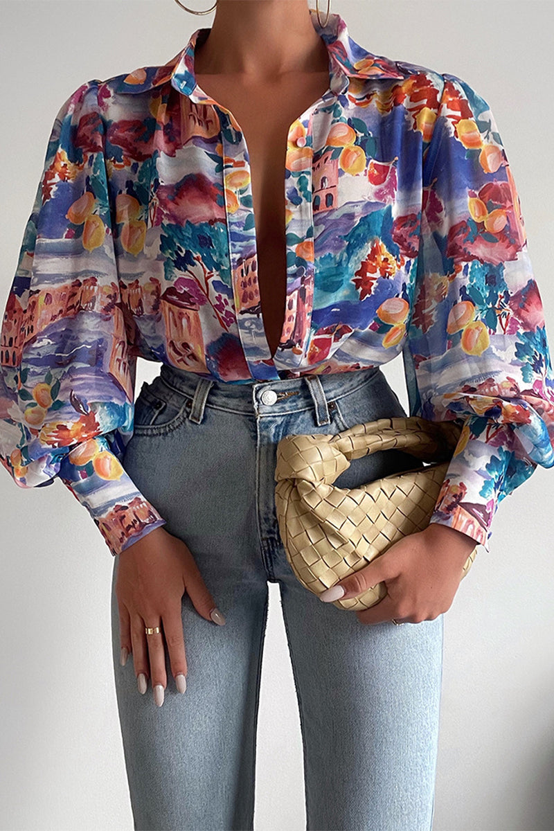 Daisy | Elegant Long Sleeve Button-Front Blouse