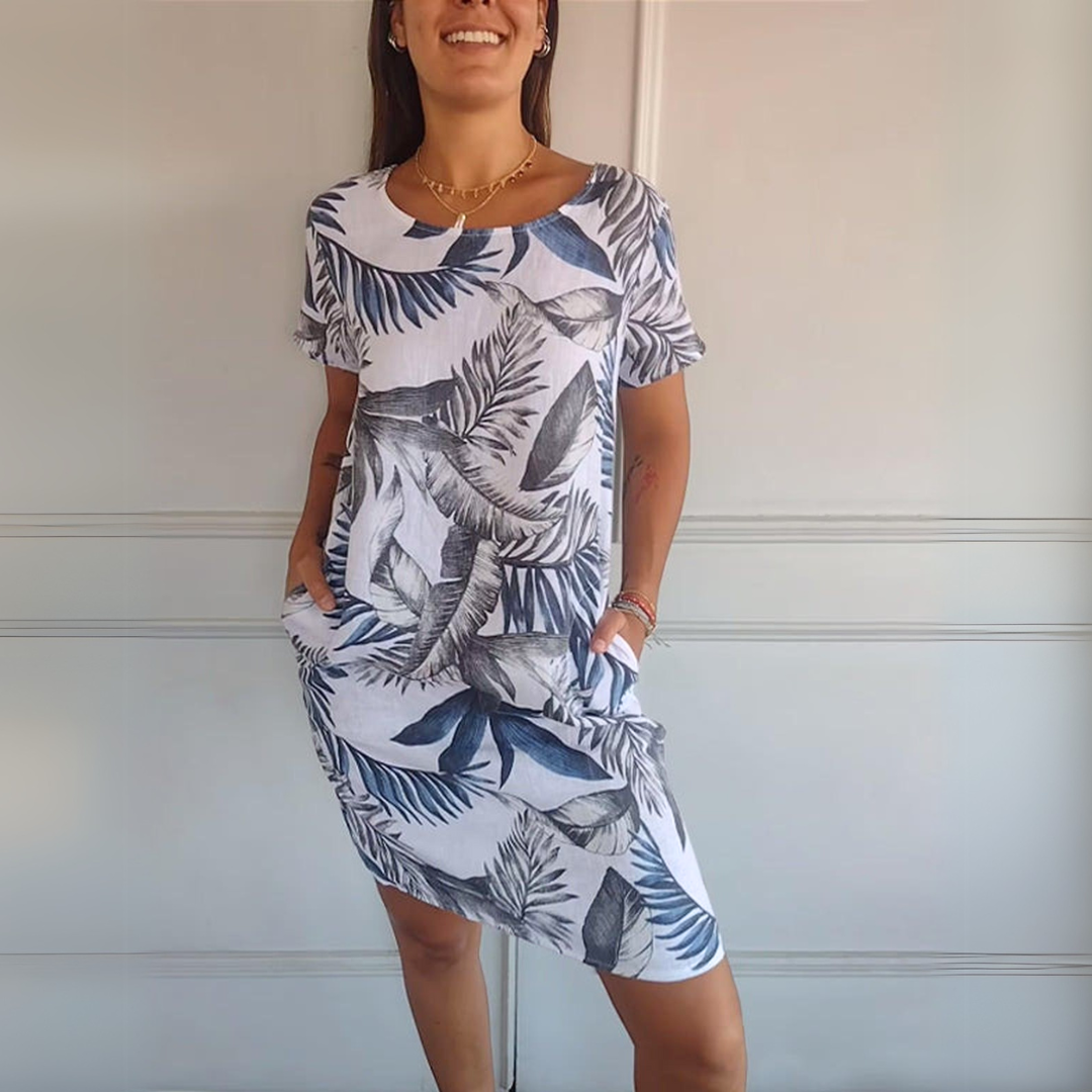 Annelin™ | Comfortable dress with a round neck