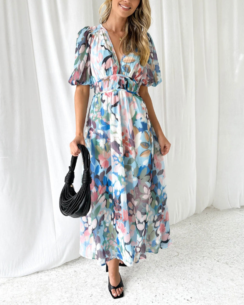 Christel | Elegante Bloemenprint Jurk