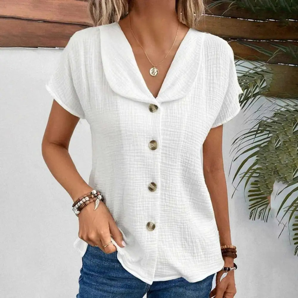 Clara | Casual Button-Front Short Sleeve Blouse