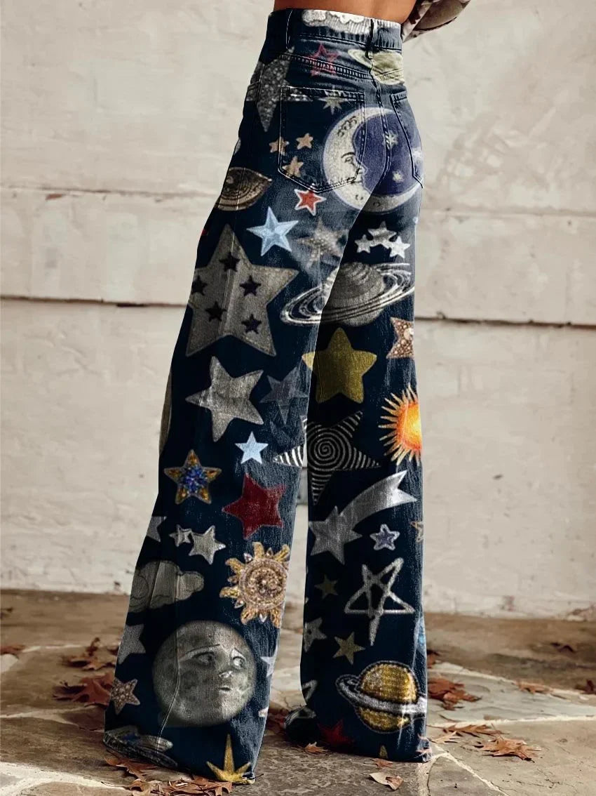 Audrey | High Waist Cosmic Print Jeans