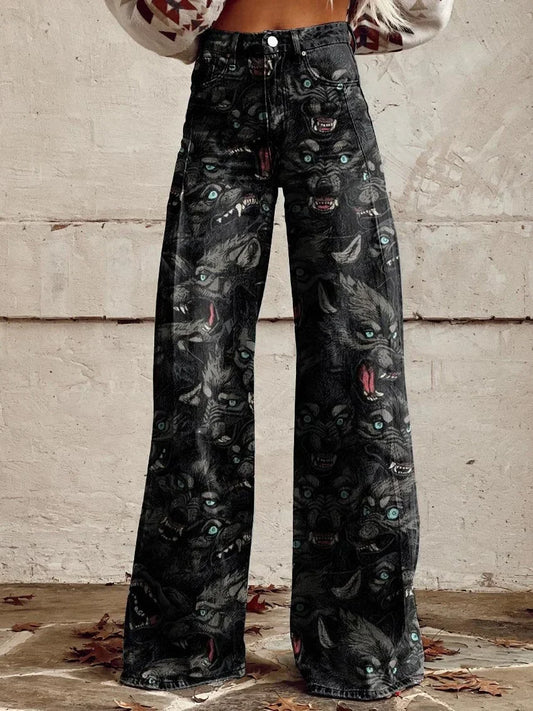 Eleanor | Stylish Printed Wide Leg Jeans