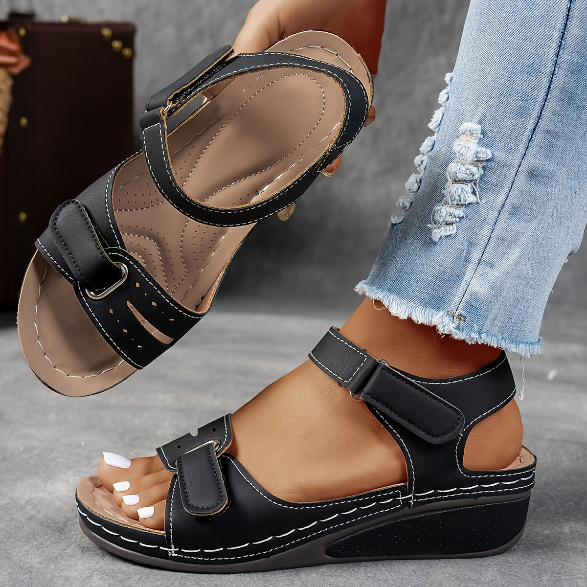 Vera™ Orthopedische sandalen met sleehak