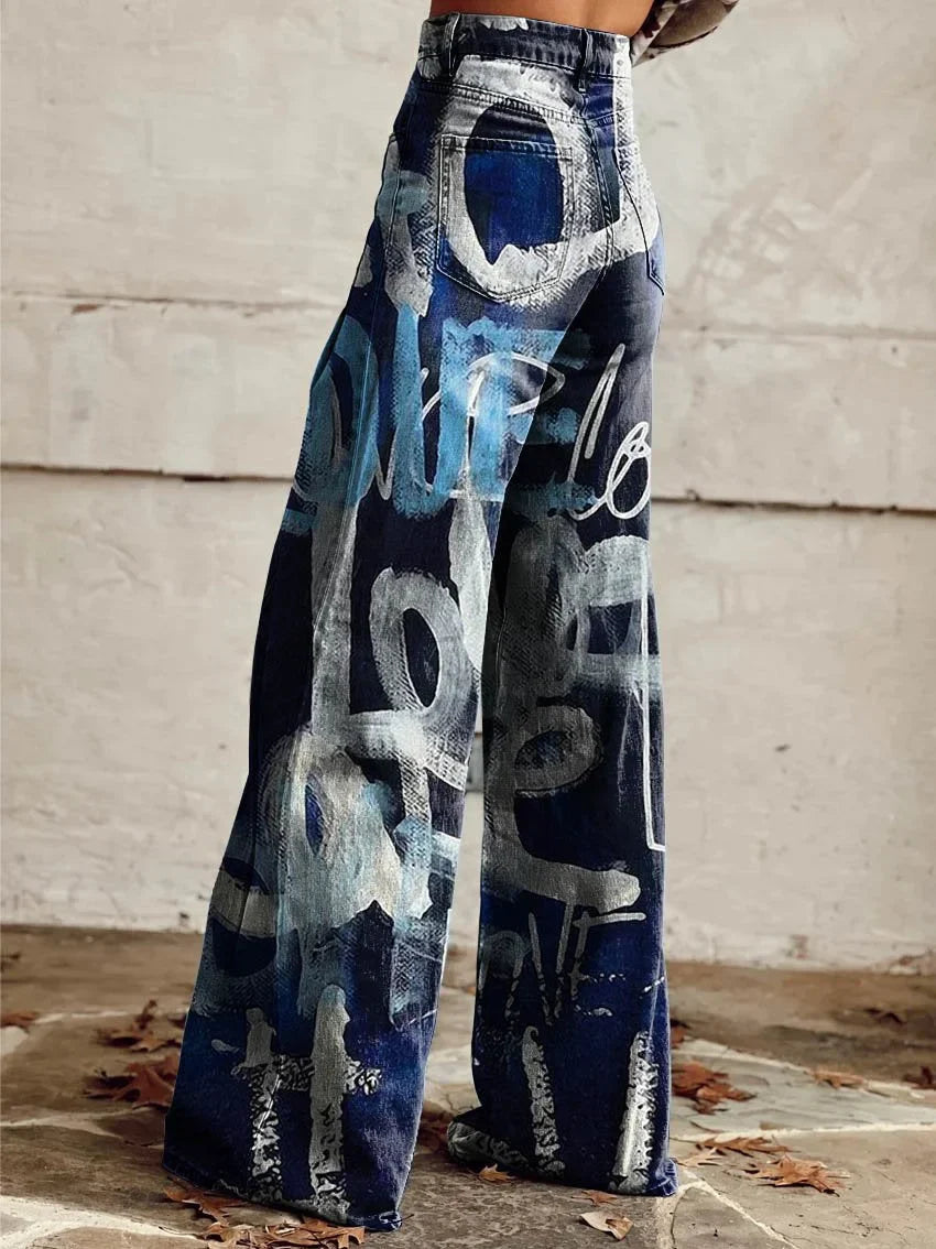 Charlotte | Artistic Printed Wide Leg Pants
