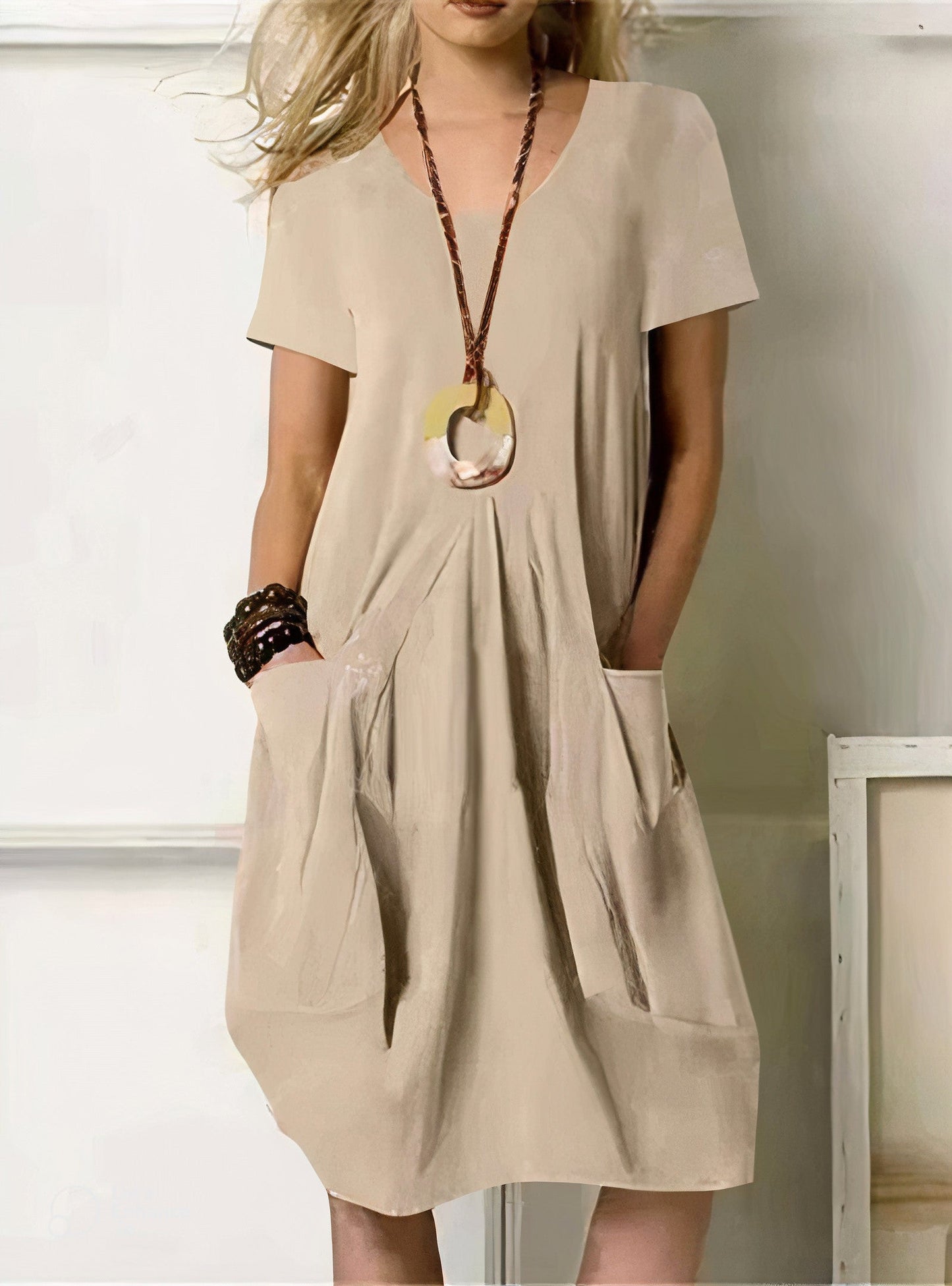 Brandy | Soft Pocket Pleat Day Dress