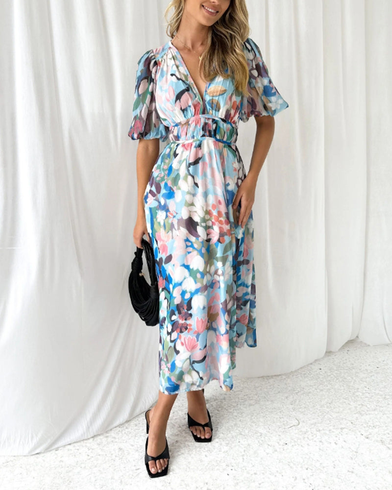 Christel | Elegante Bloemenprint Jurk