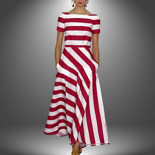 Anne-Marie™ | Handmade long striped dress
