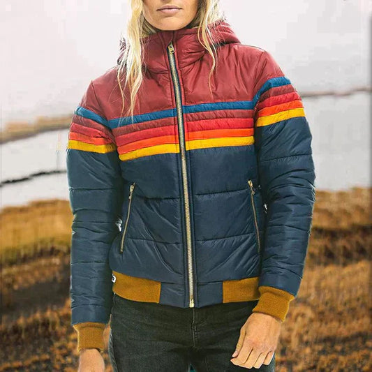 Roswitha - Retro Parka with faux fur hood for women
