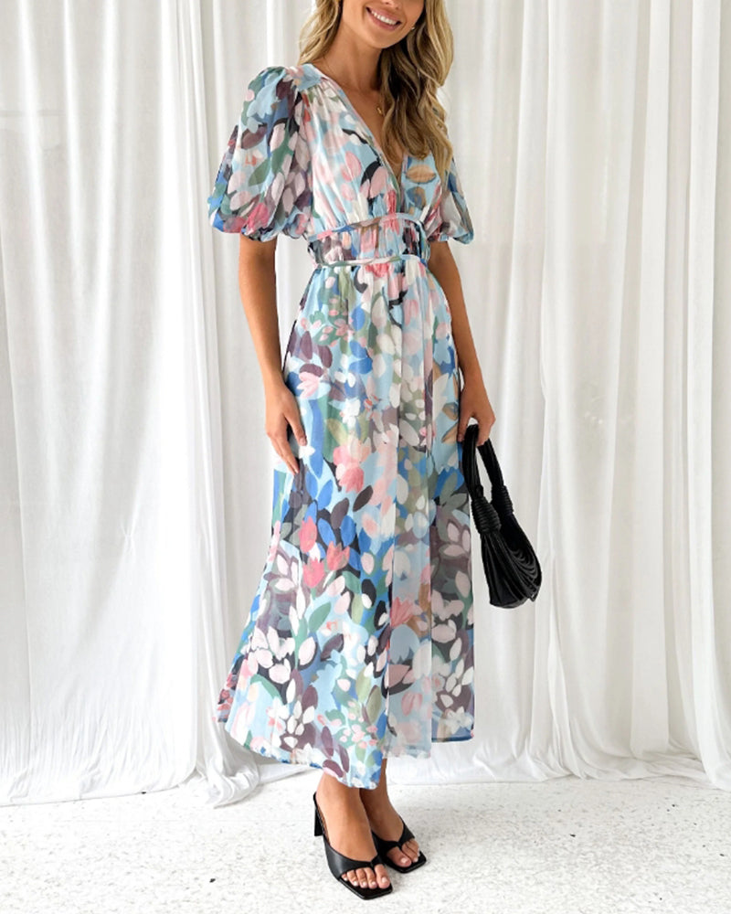 Christel | Elegante Bloemenprint Jurk