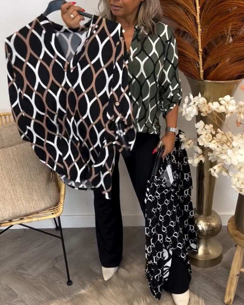 Janny™ | Casual Blouse met Lange Mouwen en Elegant Patroon