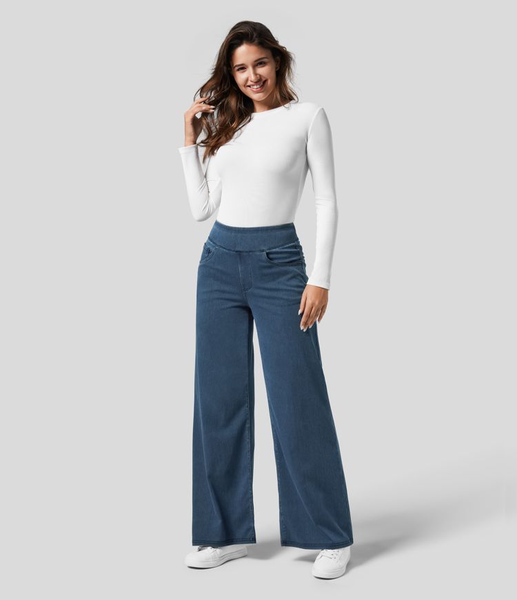 Evie™ | Comfy Elastische Broek met Hoge Taille