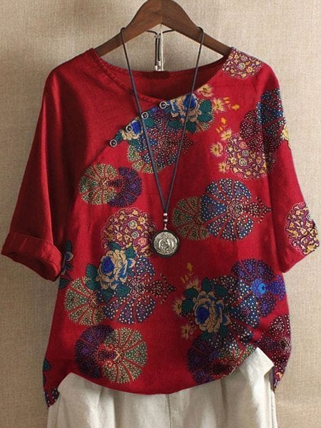 Katarina ™ | Loose-fitting blouse with floral cover
