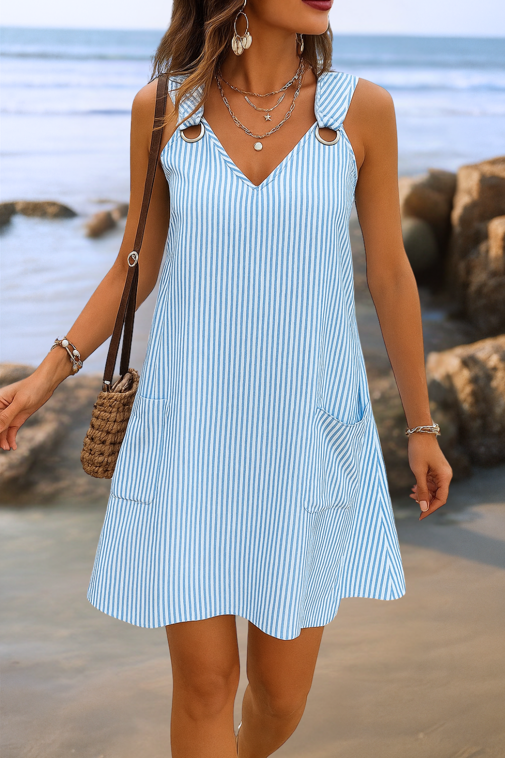 Marleen™ | Elegant gestreepte zomerjurk