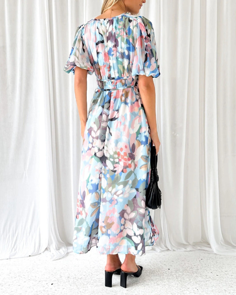 Christel | Elegante Bloemenprint Jurk