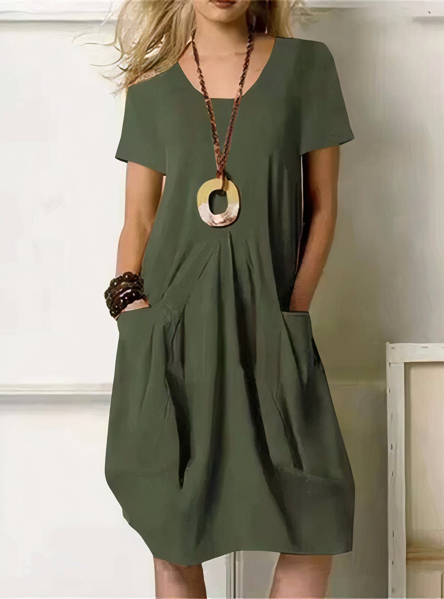 Brandy | Soft Pocket Pleat Day Dress