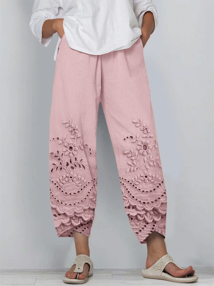 Willow | Elegant Casual Embroidered Trousers