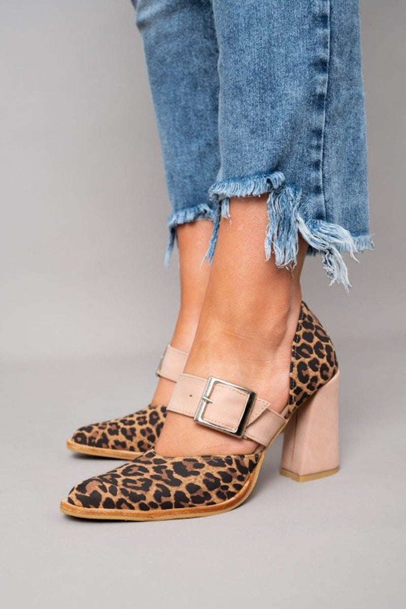 Diana | Chic Leopard Print Buckled Heels
