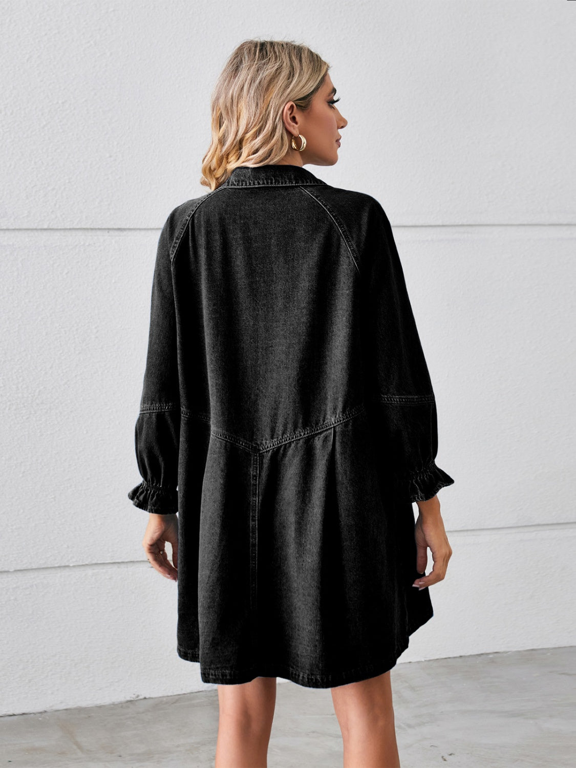 Vera™ | Denim jurk met knopen