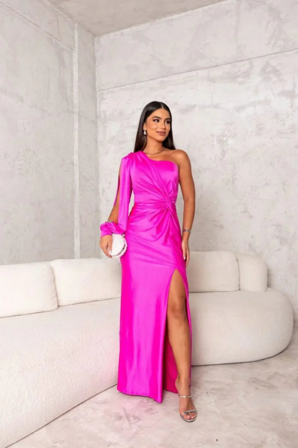 Alexa | One Shoulder Draped Maxi Dress