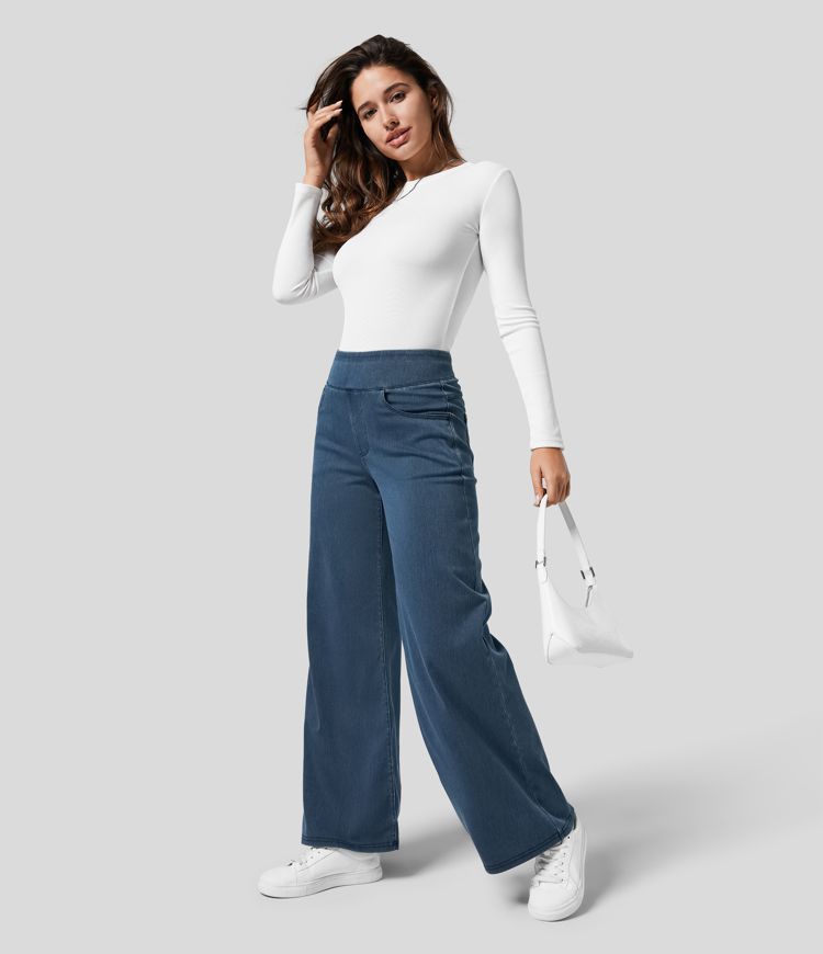 Evie™ | Comfy Elastische Broek met Hoge Taille