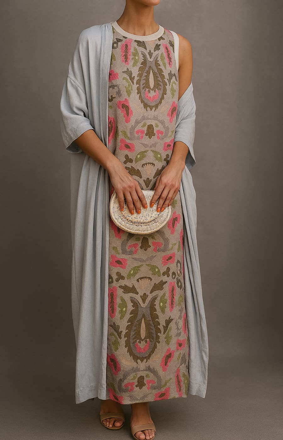 Raffaella™ | Elegant Long Dress with Coordinated Stole