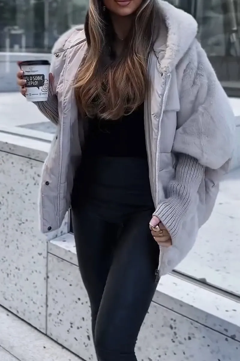Women's hooded bomber jacket