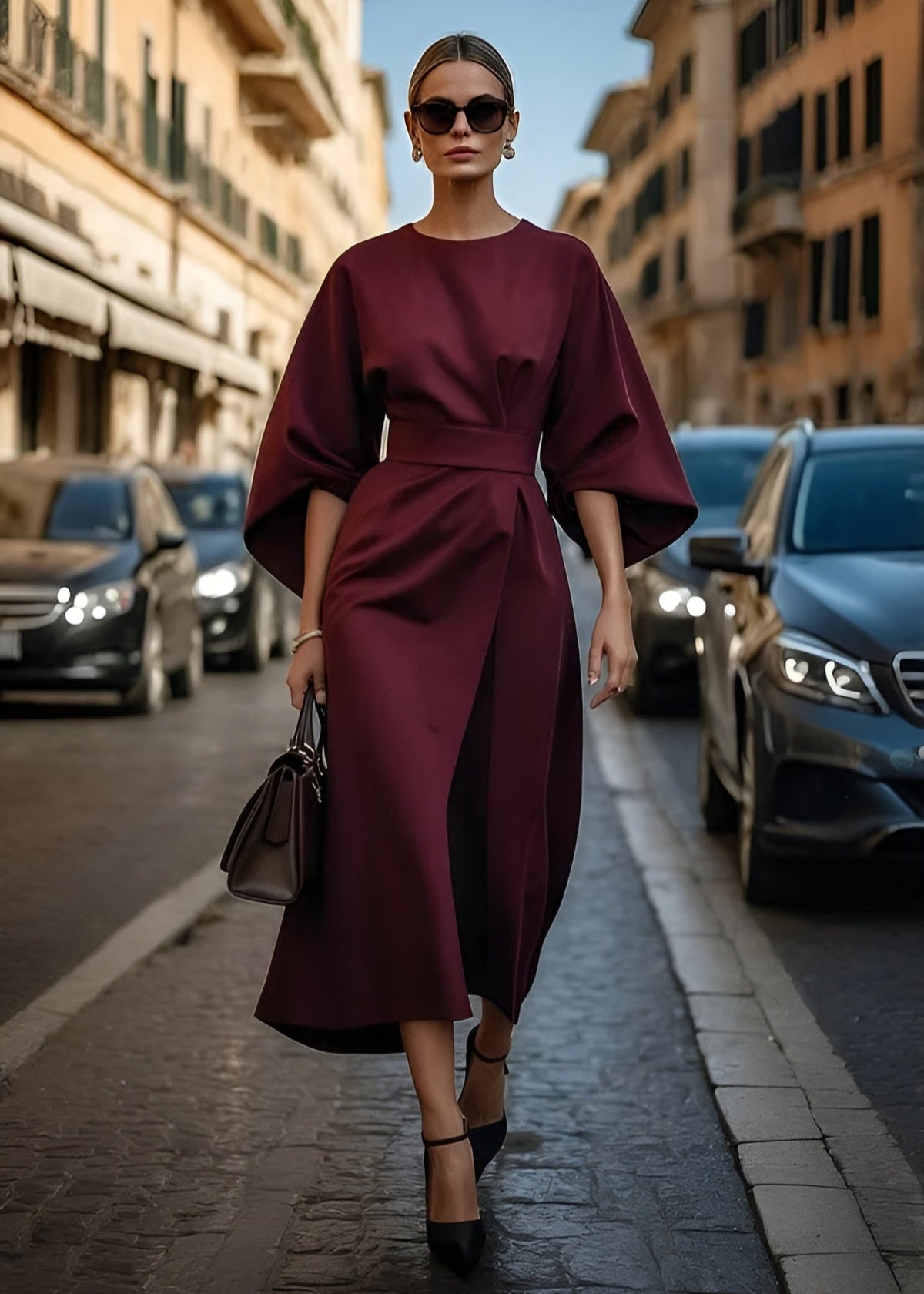 Louise™ | Elegante jurk met wijde mouwen