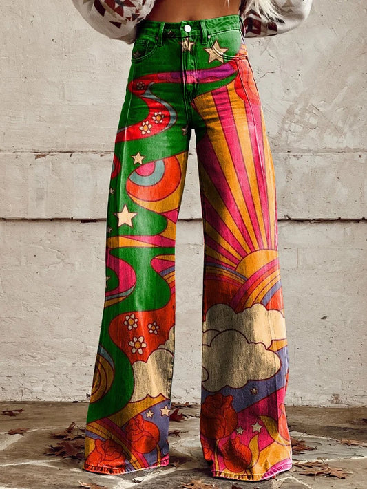 Sarah | Stylish Vibrant Wide Leg Jeans