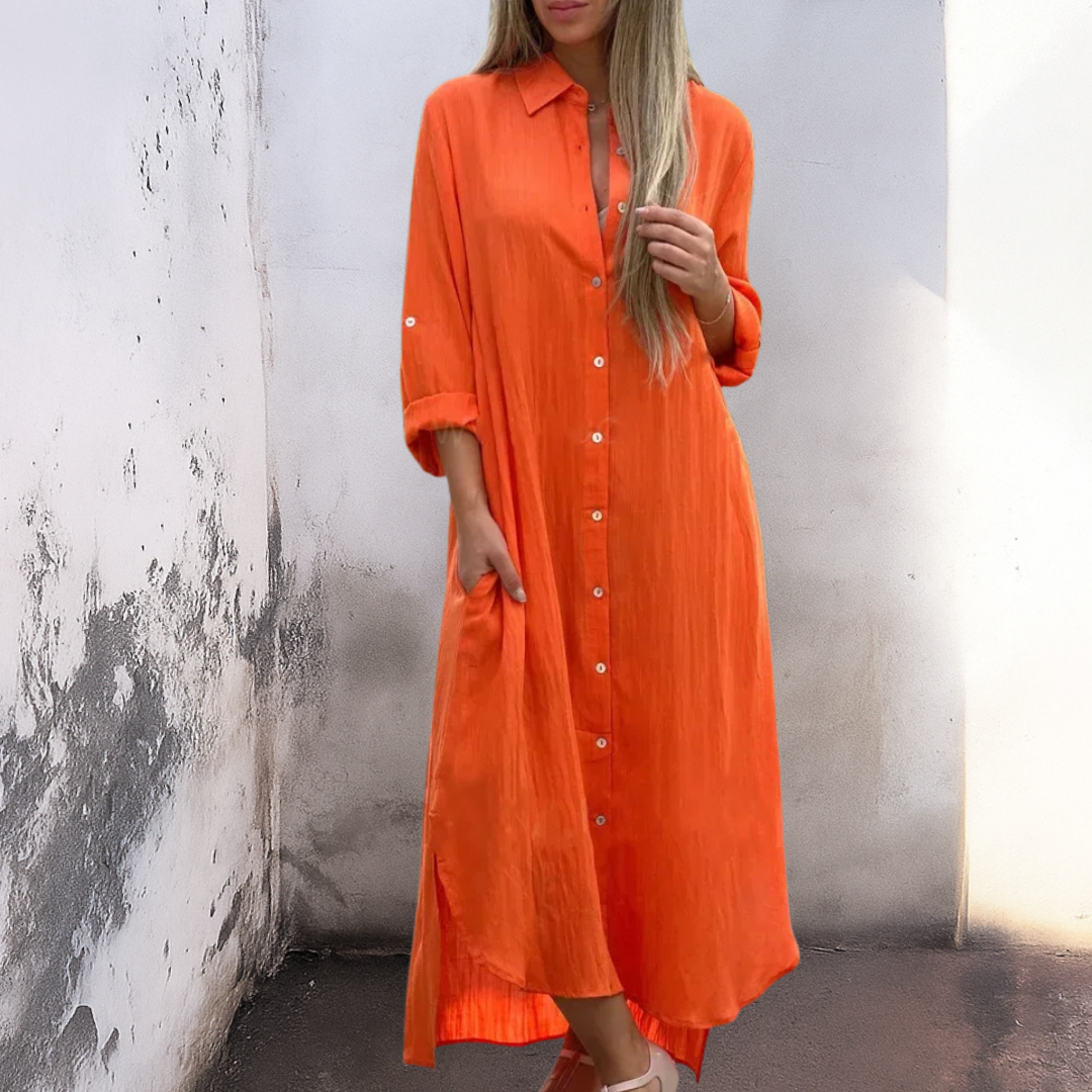 Marie™ | Ibiza Style Casual Enkelhoogte Overhemdjurk