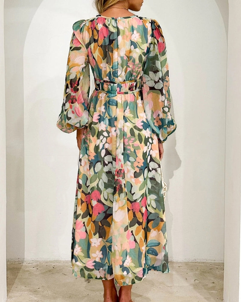 Christel | Elegante Bloemenprint Jurk