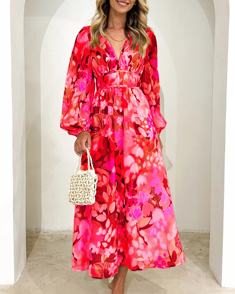 Christel | Elegante Bloemenprint Jurk