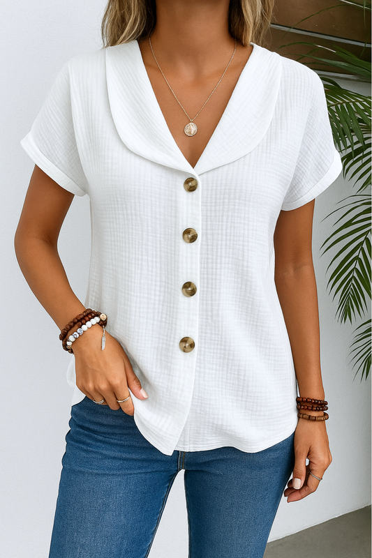 Marijke™ | Blouse with collar and buttons