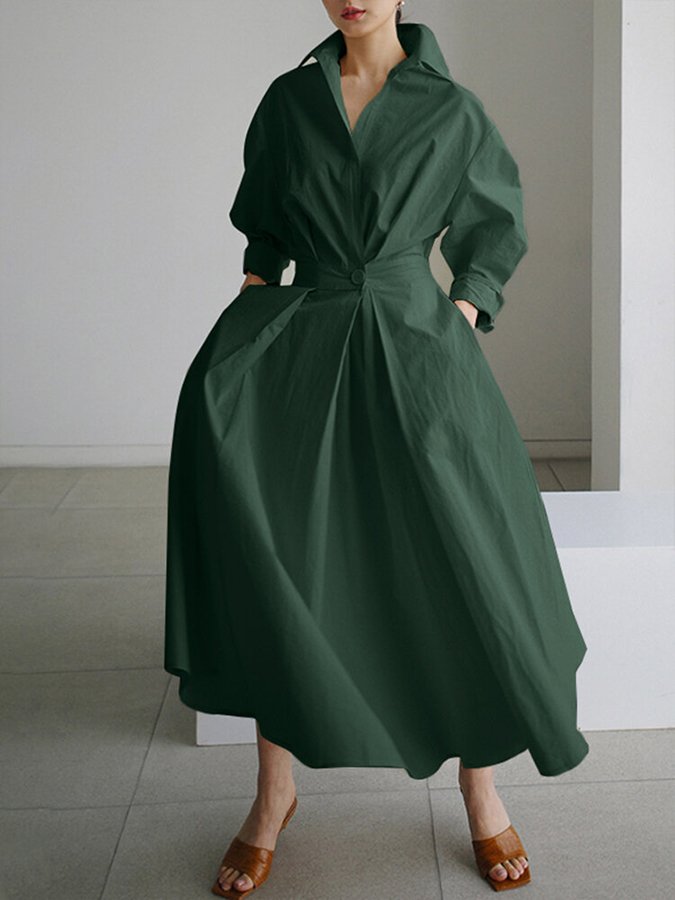 Vanessa | Elegant Black Shirt Dress