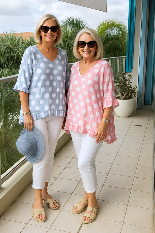 Nel™ | Elegant polka dot blouse