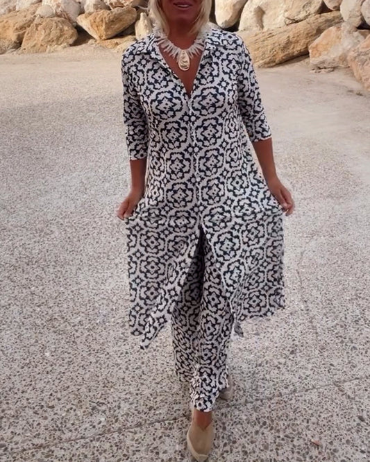 Amalia™ | Vintage Printed Two-Piece Set