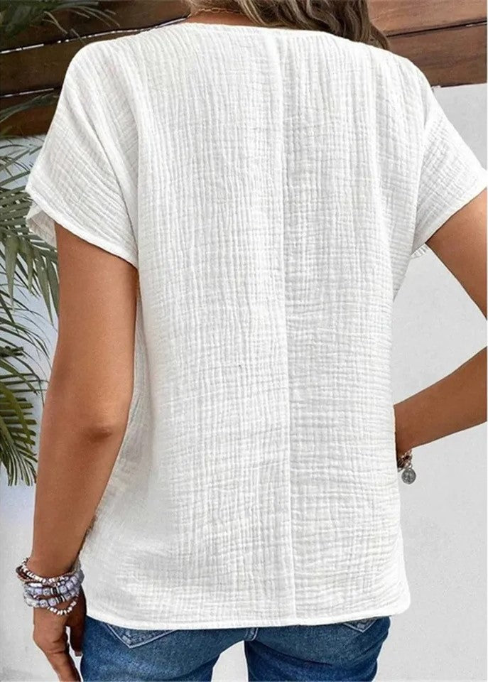 Clara | Casual Button-Front Short Sleeve Blouse
