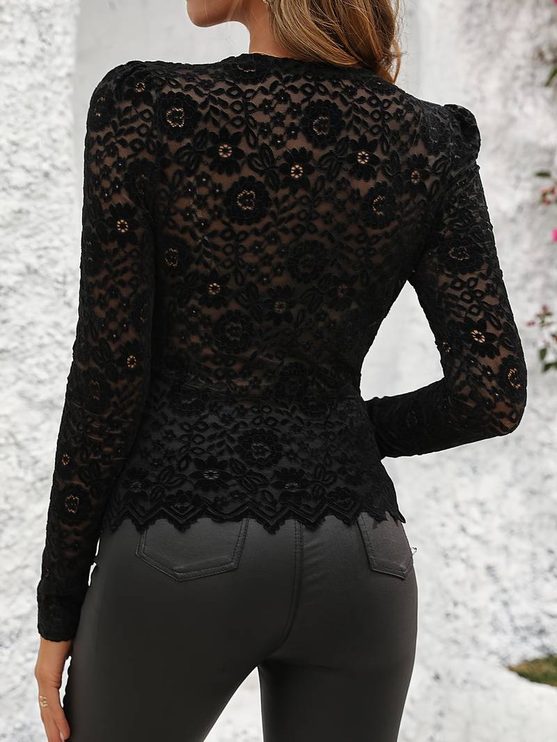 Faith | Elegant Lace Detail Fitted Top