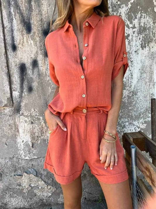 Pauline - blouse set in cotton and linen