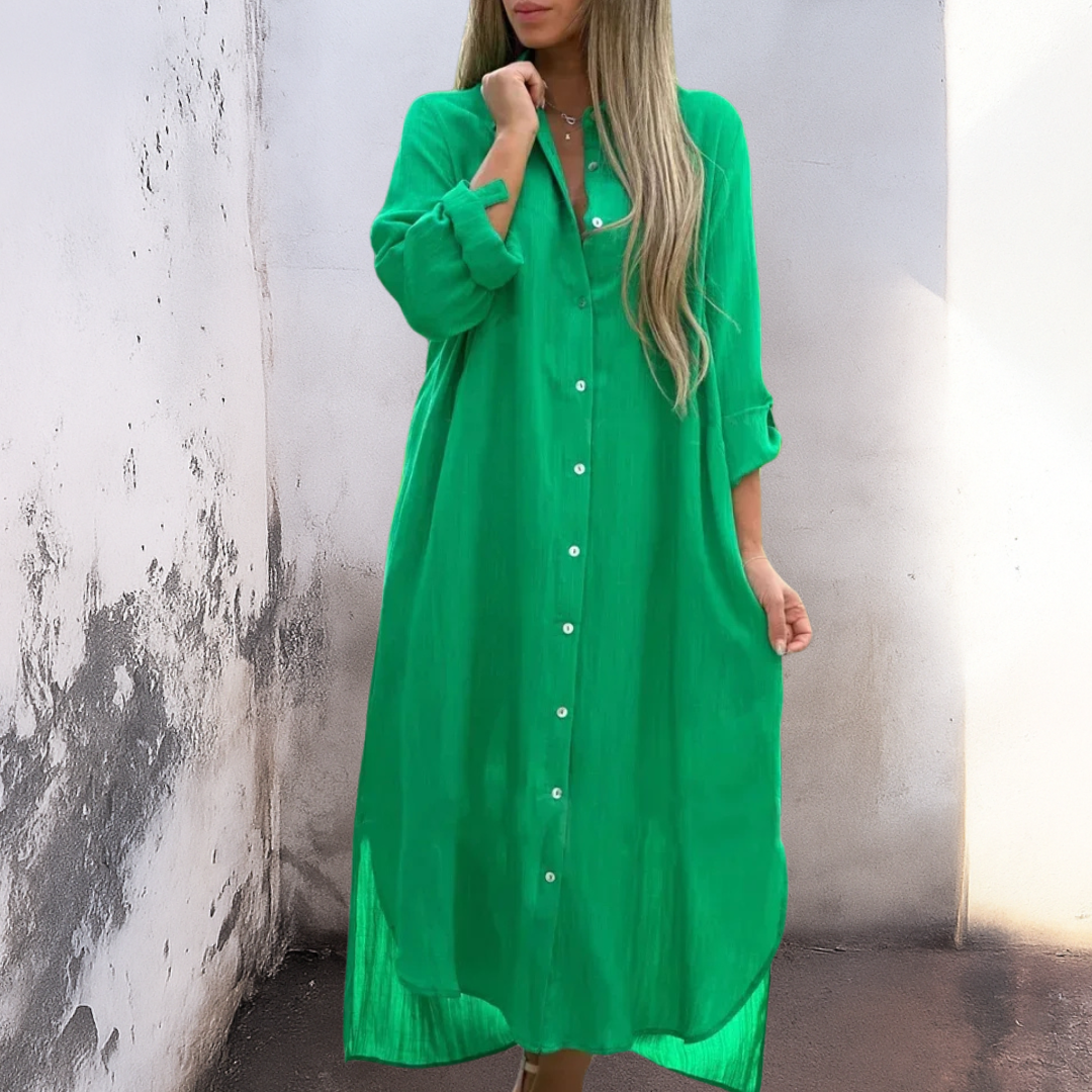 Marie™ | Ibiza Style Casual Enkelhoogte Overhemdjurk