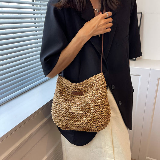 Lajah™ - Woven Zippered Shoulder Bag for Summer, Adjustable and Timeless