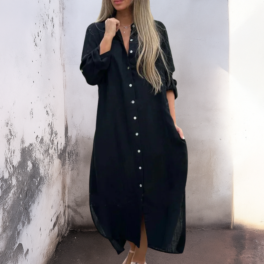Marie™ | Ibiza Style Casual Enkelhoogte Overhemdjurk