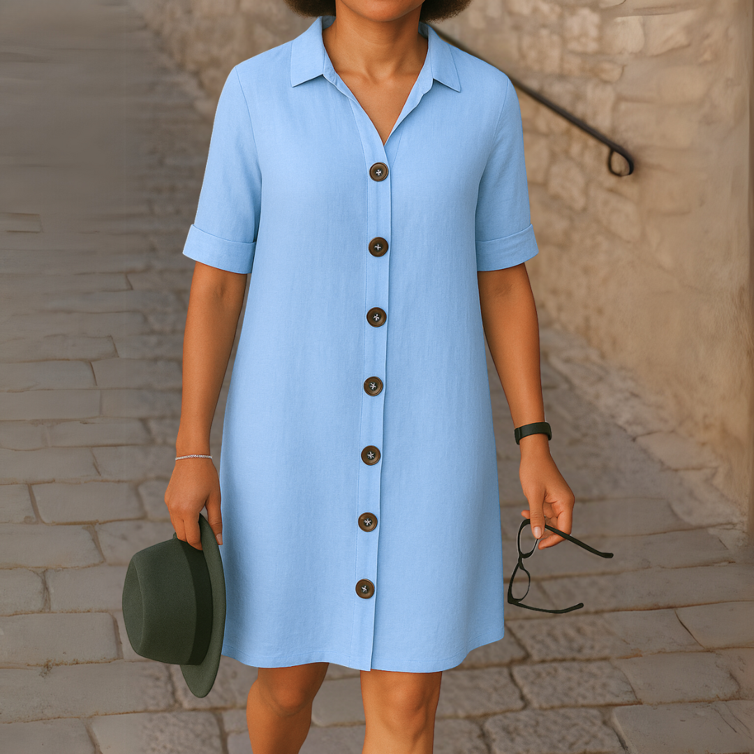Ria™ | Elegant long shirt dress